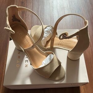 LC Lauren Conrad Women's Beige Heeled Sandals
